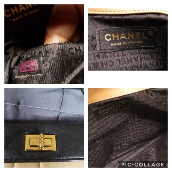 Chanel Chocolate Bar Double Flap Black Beige Bag - Picture 8 of 8